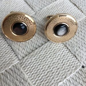 Contemporary Gold Tone French Tuxedo Cuff Links